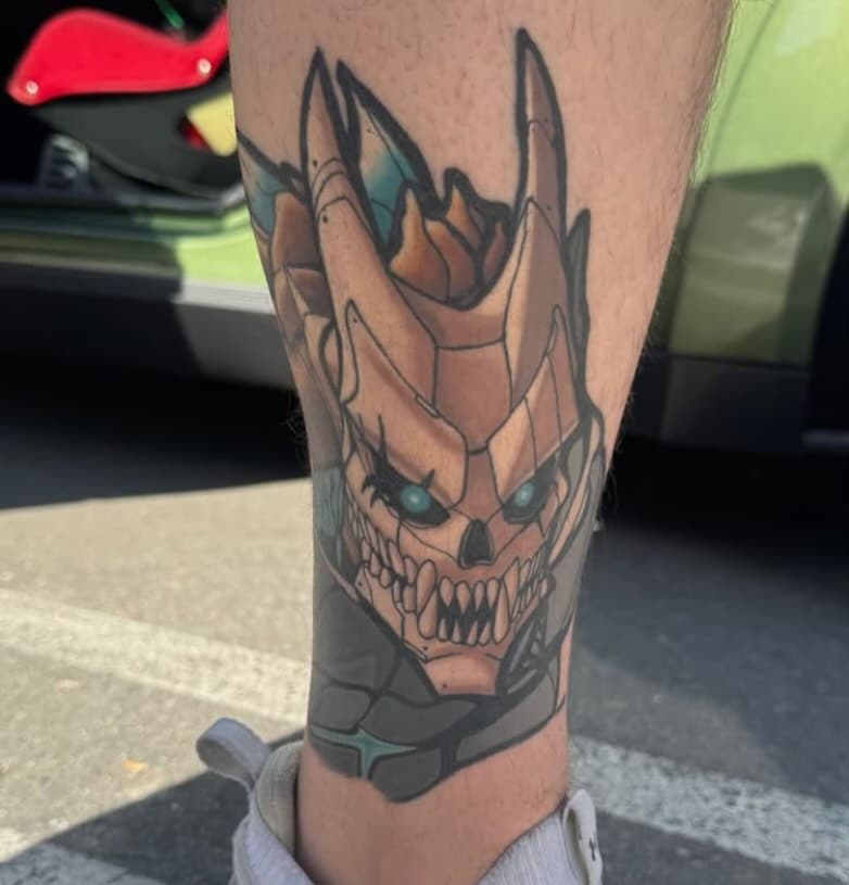 Fully healed kaiju no.8 on @trevor_wagner_ couldn’t have asked for a better heal.  Can’t wait to add more to his leg. For all tattoo inquiries email me mathurtadoart@gmail.com