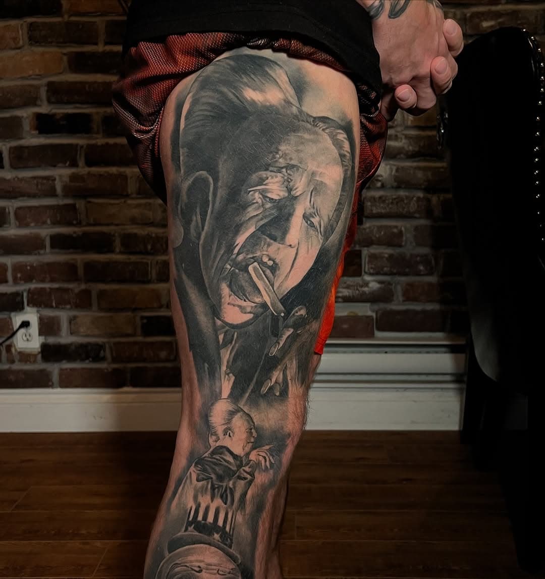 Bram stoker’s Dracula fully healed and hairy.
( horror leg full sleeve work in progress)

#bramstokersdracula #bramstokersdraculatattoo #garyoldman #horrortattoo #horror #tattooartist #tattooer #portraittattoo #portraittattooartist #realismtattoo #realistictatto #realismtattooartist #legsleevetattoo #healedtattoo #vancouvertattooartist #newwestminstertattooshop