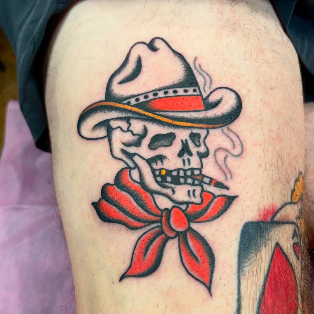 Dead cowboy from a few weeks back. Booking April/May at the moment. Head over to my website to get a booking request in; www.mattbtattooing.com