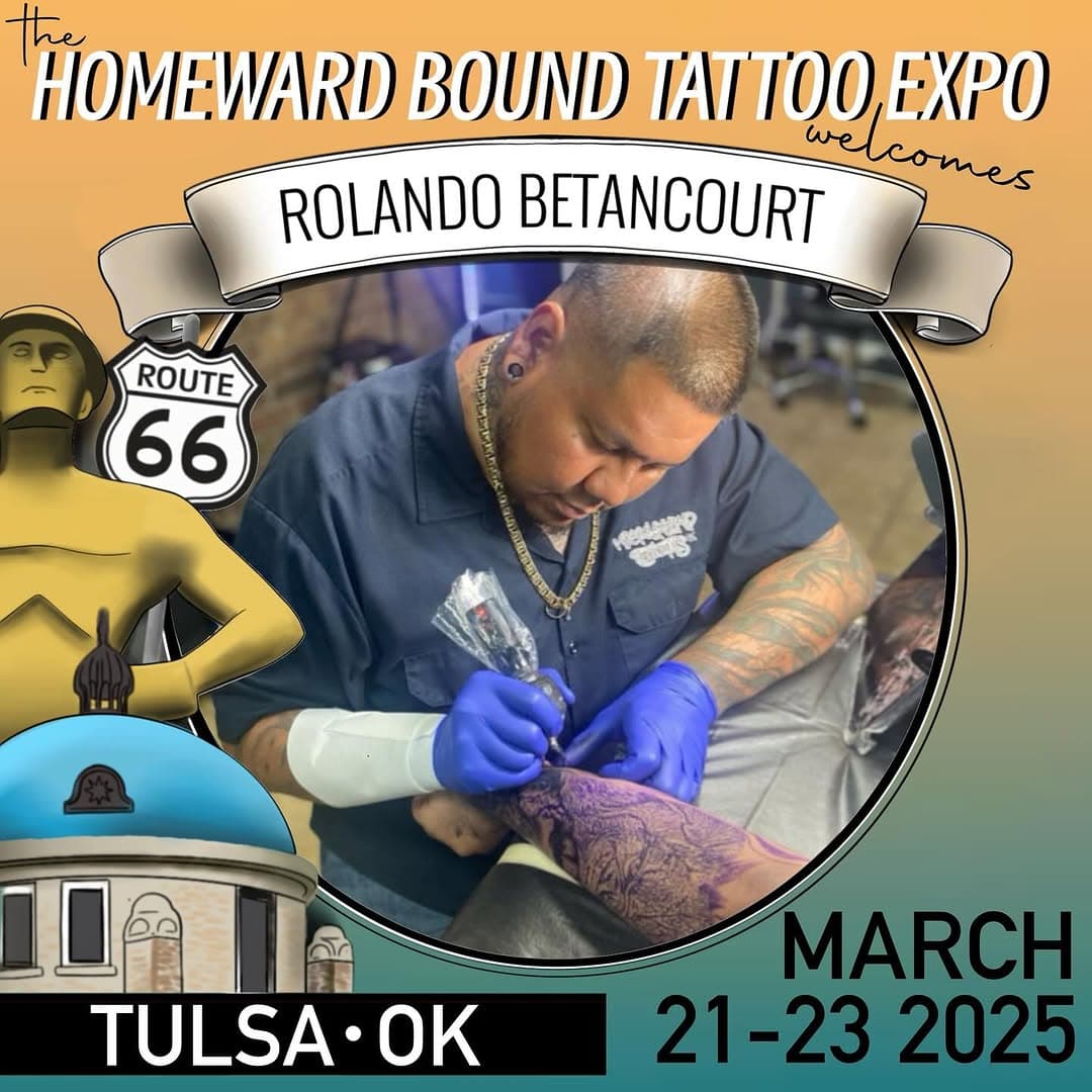 We are pleased to announce that @rolitat2 will be tattooing at The Homeward Bound Tattoo Expo on March 21, 22, 23 2025 in Tulsa, OK. 
.
.

Show sponsored by: @iamtherascal @industryinksusa @tattcom @crybabytattooproducts @inkmapstattooapp @emalla.official @jconly_official 
.
.
.
#tulsa #tulsaok #tulsaoklahoma #oklahoma #tattoo  #tattooed #tattooer #tattooist #instagood #instatattoo #instaartist #instapic #instaart #artistsoninstagram #art #ink #inked #tattooconvention #expo #tulsaevents #oklahomacity