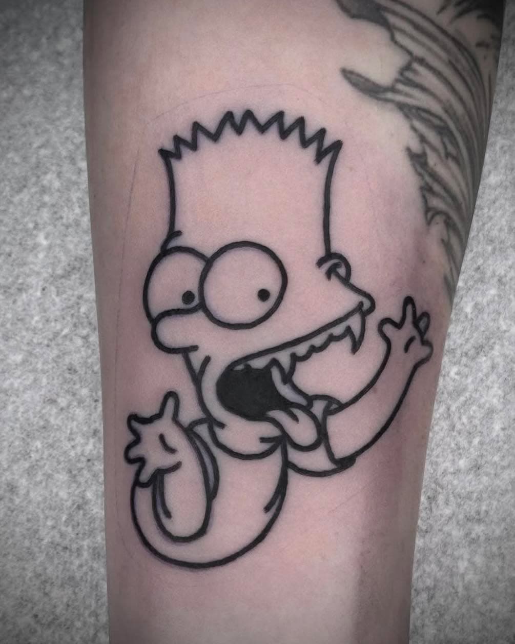 Twisted Bart but Halloween flavoured. Tattooed a while back by @tombetchleytattoo
•
•
•
📨 DM for enquiry & appointments
•
•
•
#flashtattoo #traditionaltattooer #traditionaltattoos #oldschooltattoos #tradtattoos #uktattoo #oldtimetattoo #isleofwight