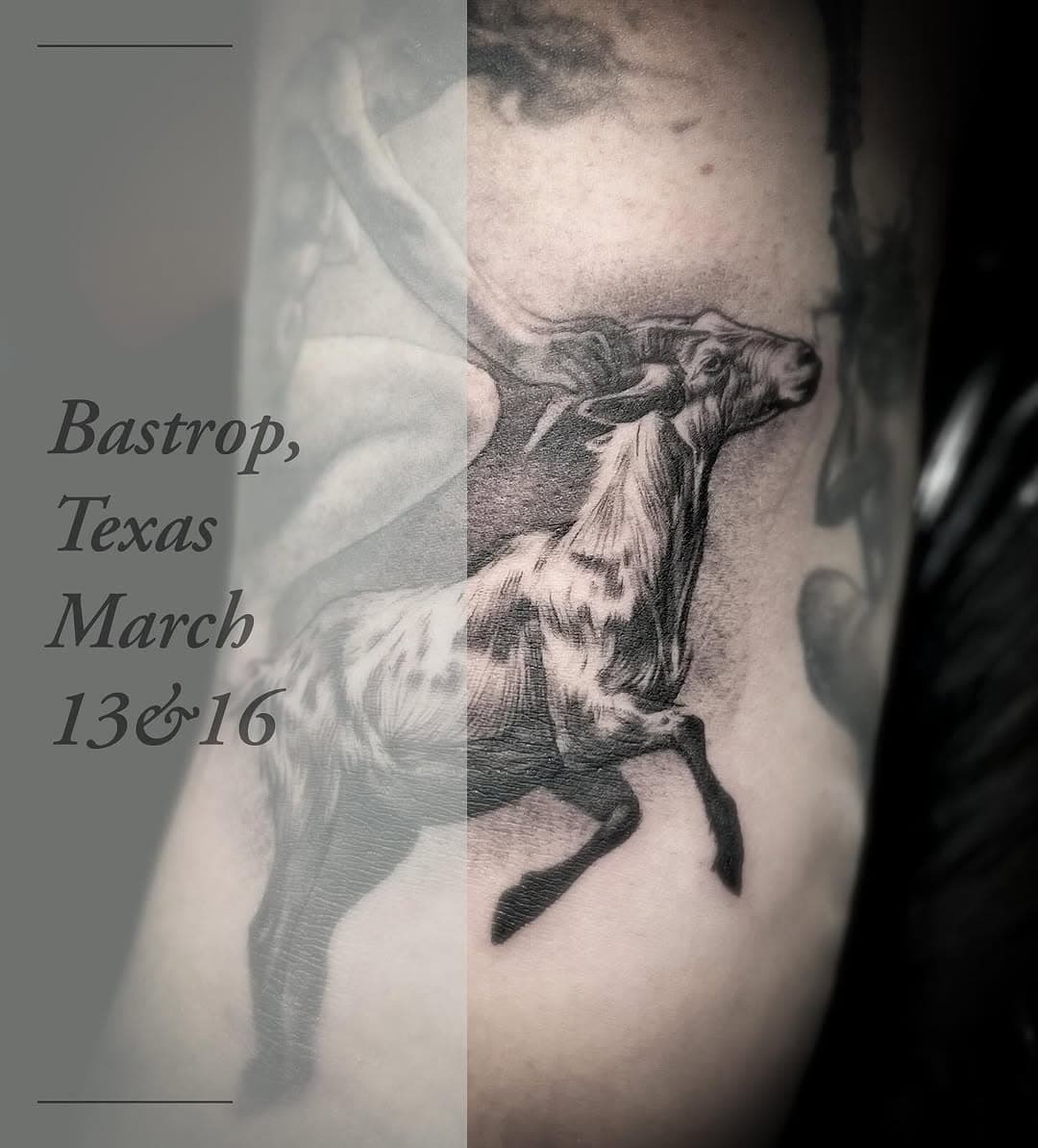 I still have a few limited spots available for my guest spot at @howdyyalltattoo in Bastrop, TX, on March 13 & 16! I’m looking to do medium to small black and grey realism tattoos, preferably animals or sculptural designs. If you’re interested, send me a message with your design concept, size, and placement to book a spot!

Huge thanks to the crew at Howdy Y’all for hosting me—I’m excited to tattoo and hang out with everyone!

P.S. While you’re in town, come by @foundfinearttx on March 15—I’ll be doing a live painting demo and debuting some new artworks! Hope to see y’all there!  #tattoo #tattooartist #tattooshop #texas #bastrop #artist #artgallery