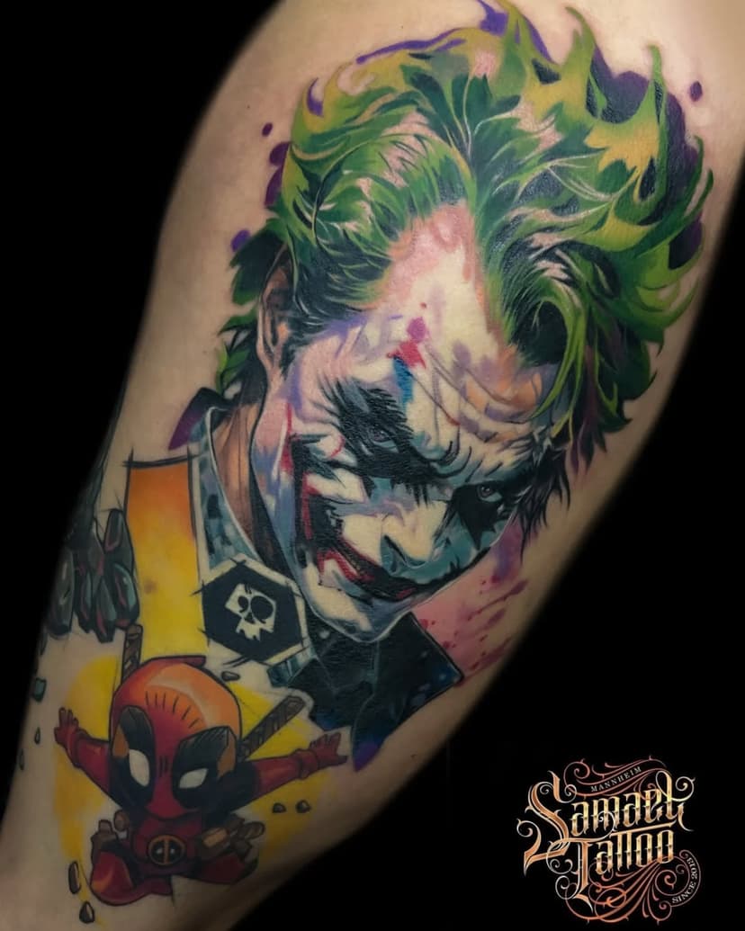 #joker #jokertattoo #colortattoo #jokercolortattoo #deadpooltattoo #color