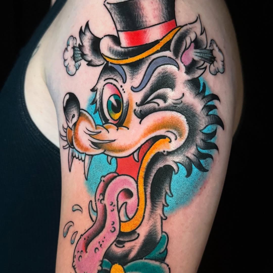 Big bad wolf for Max!! I love tattooing so much
•
•
•
•
#losangeles #motorcyclelove #la #dodgers #americantraditionaltattoo #cartoonlover #cartoonist #classictattoo #classiccars #radtrad