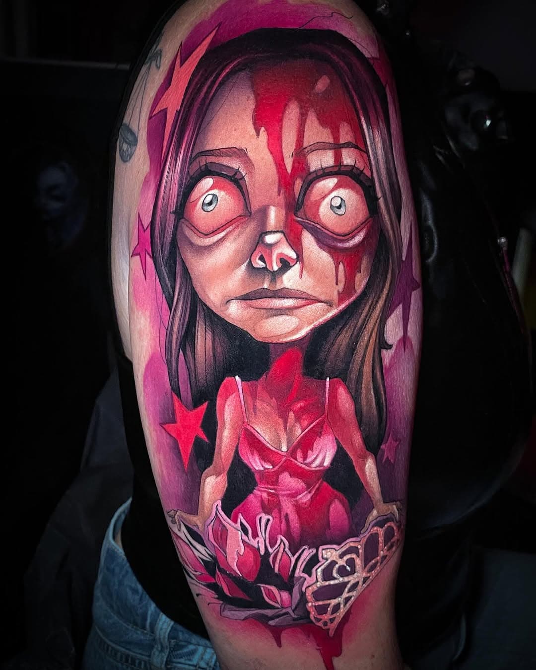🩸🐷 I’m Miss World, watch me break and watch me burn
No one is listening, my friends, yeah 🐷🩸
Carrie White! Sissy Spacek really turns a party into an inferno, eh? We all choose to handle issues our own way. I use the calm app and YouTube videos about the apocalypse, for instance. Others, seen here, might use telekinesis and teenage hormones as a jumping board to that feeling of satisfied wholeness. Prom is tough. And when your dirty pillows get drenched with swine splatter, it can get to you. It’s good to have a way to ground yourself. This was a dream tattoo and i had so much fun on it with the lovely Carrie! Thank you so much Carrie! .
BOOK NOW:
🖤houseofwhispers.co.uk🖤
.

Created using @magnumtattoosupplies

@houseofwhisperstattoo #houseofwhispers #kellydotytattoo #edinburgh #edinburghtattoo #uktattoo #scotlandtattoo #magnumtattoosupplies @magnumtattoosupplies
@eternalink #eternalink @inkmaster #inkmaster @inkedmag #inkedmag @inkmasterangels #inkmasterangels @quickcaps #quickcaps @heliostattoo #heliostattooneedles @truetubes #truegrips @redemptiontattoocare #redemptiontattoocare @stencilstuff #stencilstuff  #salem @bloodandthorn #carrie #carrietattoo #theyreallgonnalaughatyou