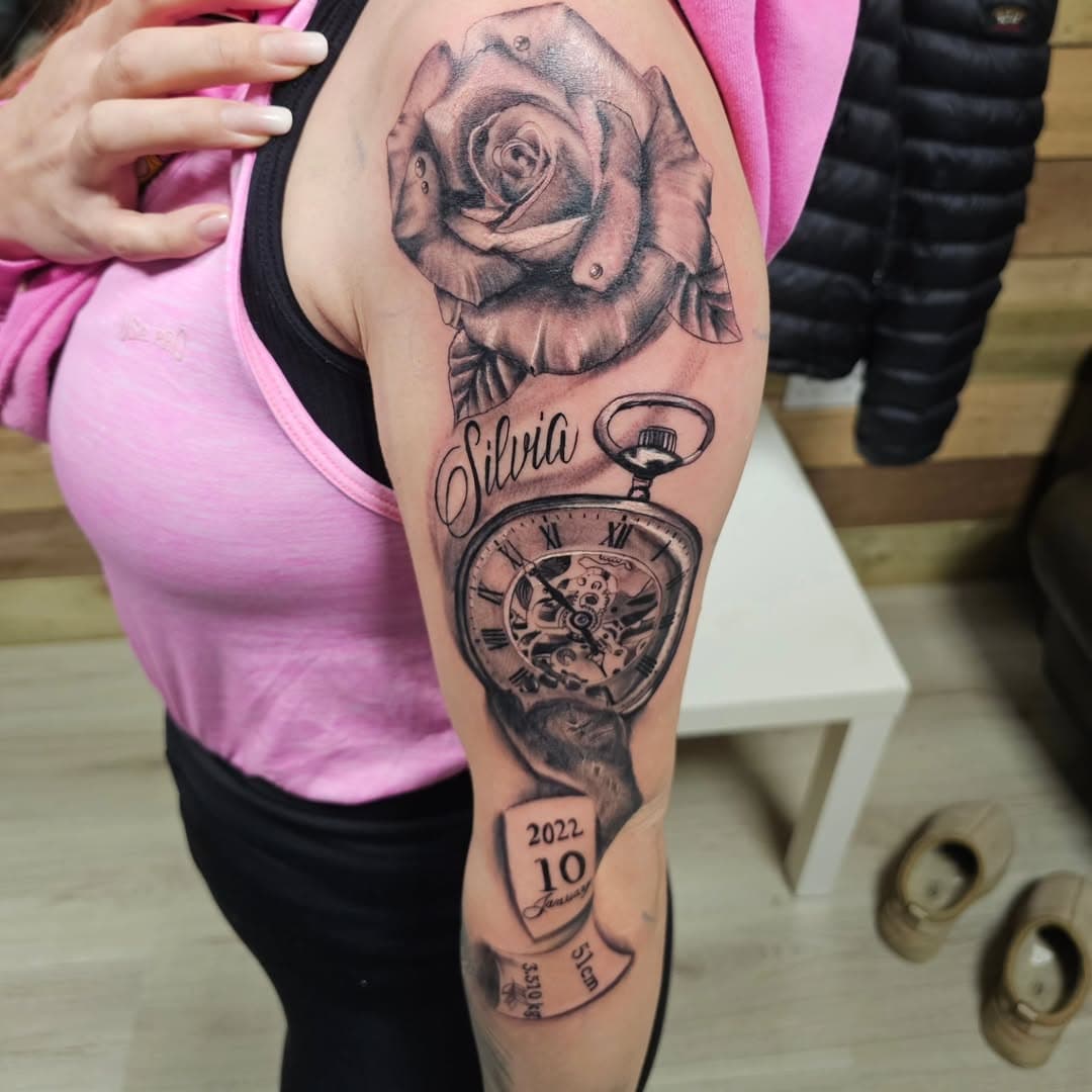 Tattoo with rose, pocket watch, and baby foot that I've done, but I forgot to post.

I have some available spaces left  for March. DM if you want to book.

Thanks for looking

#tattoos #tattooart #hinckleytattoo #blackandgreytattoo #instagood #tattooideas #tattooing #leicestertattoostudios #loughboroughtattoos #drawing #leicestertattoo #leicester #nuneatontattoo #inspiration #tattoodesign #newtattoo #students #earlshilton #bookingtattoo #vasilevtattoos #killerinkneedles  #loughborough  #kwadrontattoomachine
