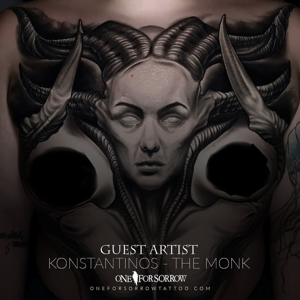 🚨GUEST ARTIST ALERT 🚨 
The incredible @k_themonk is joining us all the way from Greece 🇬🇷! 
17th - 22nd march. 
The diary is getting booked FAST and no wonder, check out that work! 🔥 
DM Kostas directly to get booked in. 
 -
#blackandgreytattoo #giger #darkart #chesttattoo #legtattoo #blackandgrey #gigerart #darktattoo #darktattooartist #uktattoostudio