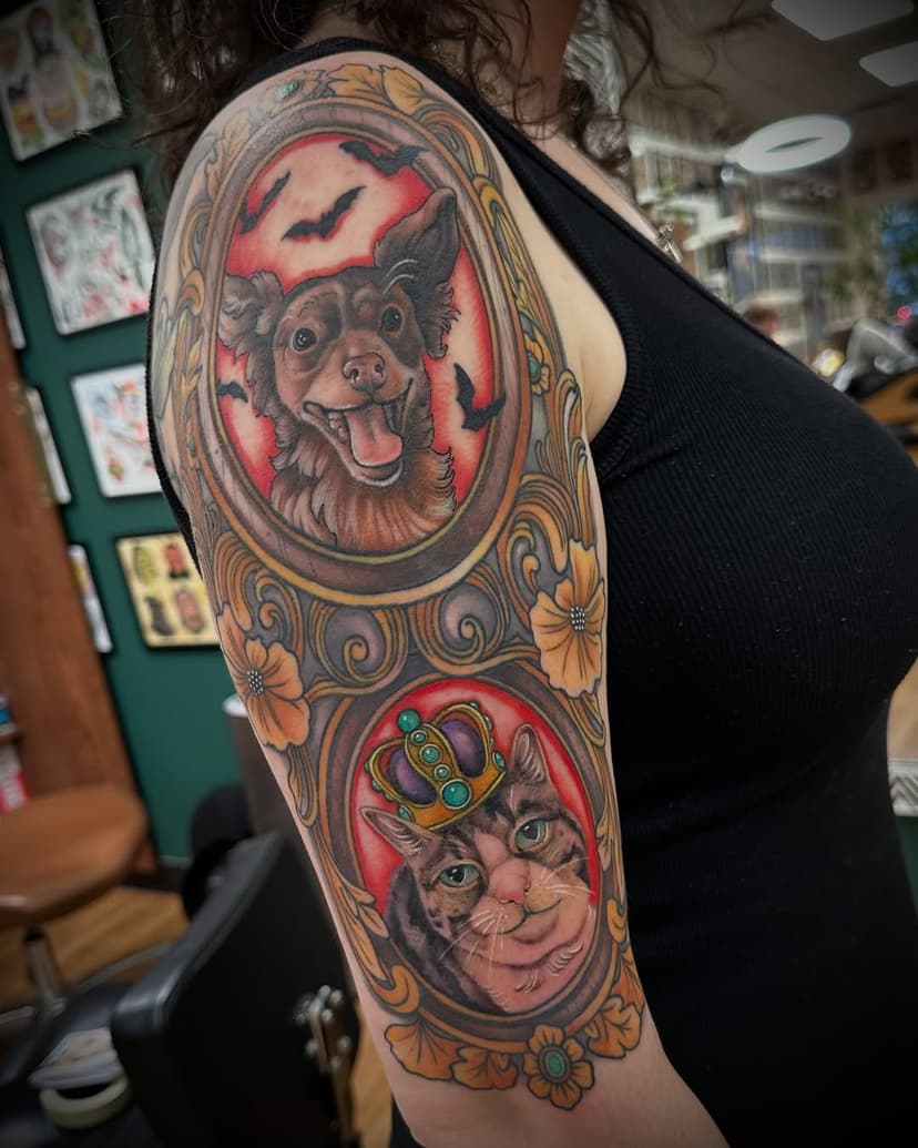 Hey! Want to get your fur babies tattooed on you? I know a guy. It’s me. Come through.

Kitty fresh. Everything else healed up. Thanks B! ❤️🙏
.
.
.
.
#twintidestattoo #hudsonvalleytattoos #hudsonvalleytattoo #petportraittattoo #petportrait #tattoosnob #colorportraittattoo