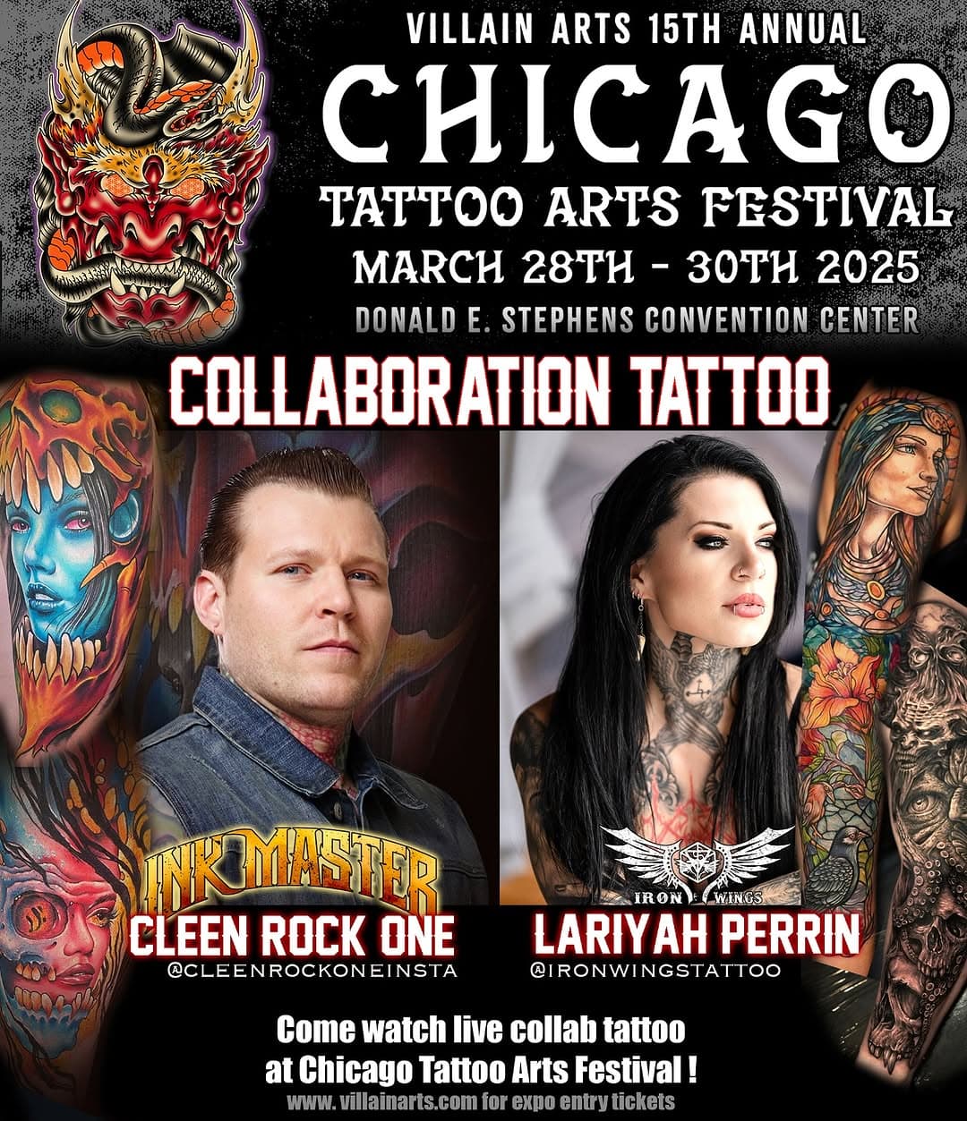 Little over 3 weeks to go! Looking forward to this collaboration! Truly an honor to be able to tattoo hand in hand with @cleenrockoneinsta , whom I used to watch on the TV for several seasons of @inkmaster! Our amazing client is getting ready for a full day of spicy times with two machines at the same time creating a back piece. 
See you at @chicagotattooartsfestival / @villainarts ! 
.
#chicago #chicagotattoo #tattooconvention #villainarts #collab #collabtattoo #collaborationtattoo #tattoostyle #tattooartist #inkmaster #inked