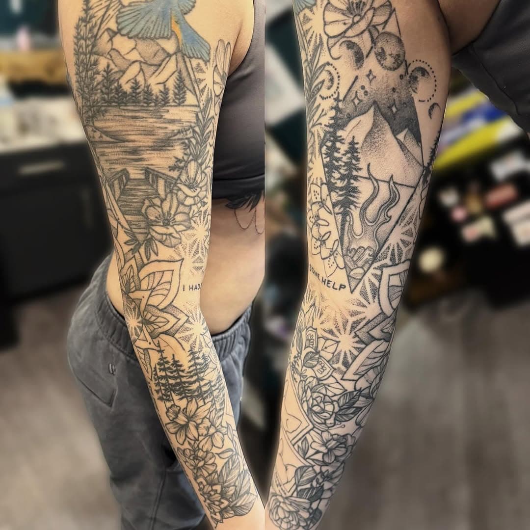 Healed sleeve by me 🩷 I love seeing healed work! My client took such good care of this 🤭☺️