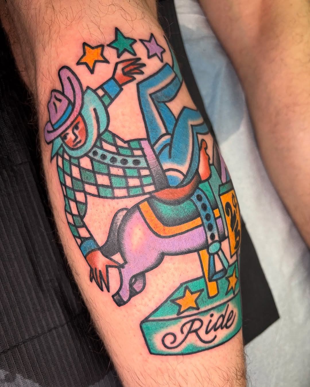 Buy the ticket, take the ride! 🎠💜🎟️💙🤠 

Made for Dylan at @lombardstreettattoo • I’m currently in @saltlakecity_utah for the @slctattooexpo and taking walk-ups all weekend. Come through!!!