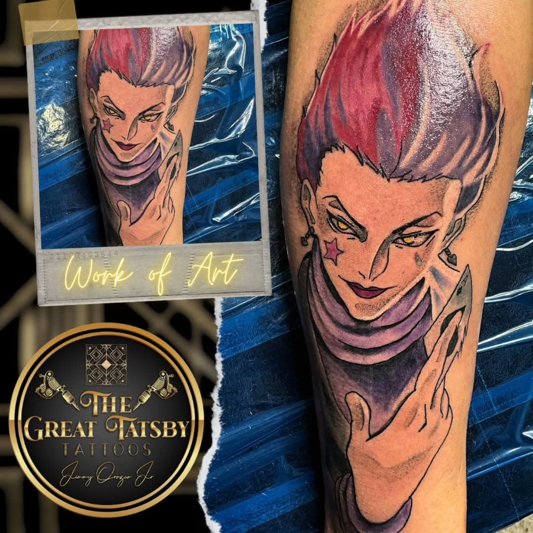 A little Hunter X Hunter for ya. #hisoka 
#thegreattatsby #born4ink #tattooshopofhorrors #animetattoo #hisokatattoo #hunterxhuntertattoo #tattoooftheday