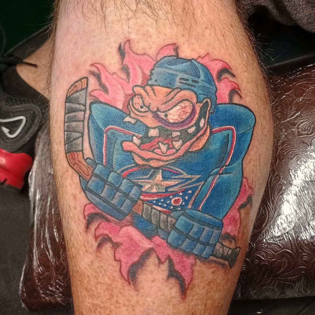 Did this @bluejacketsnhl goon today for @bresnahan_jay
#cbj #bluejackets #hockey #nhl #columbusbluejackets