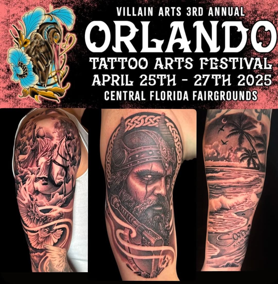 🎉 Exciting news, everyone! 

I’ll be tattooing at the Orlando Tattoo Convention from April 25-27! 

If you want to get inked, send over a tattoo request form through the link below. Can’t wait to create some amazing art with you! 👇
www.district36tattooparlor.com/book-now

 #OrlandoTattooConvention #TattooArtist #Inked