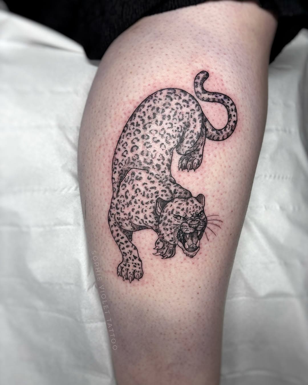 LOVED doing this leopard for Poppy! Thank you so much for getting such a sick piece - I love the expression we got to do on its face! 😍🐆
•
•
•
#leopardtattoo #leopard #bigcats #bigcattattoo #legtattoo #liverpooltattoo #manchestertattoo #dotworktattoo #blackworktattoo #tattoosofinstagram #tattooinspiration