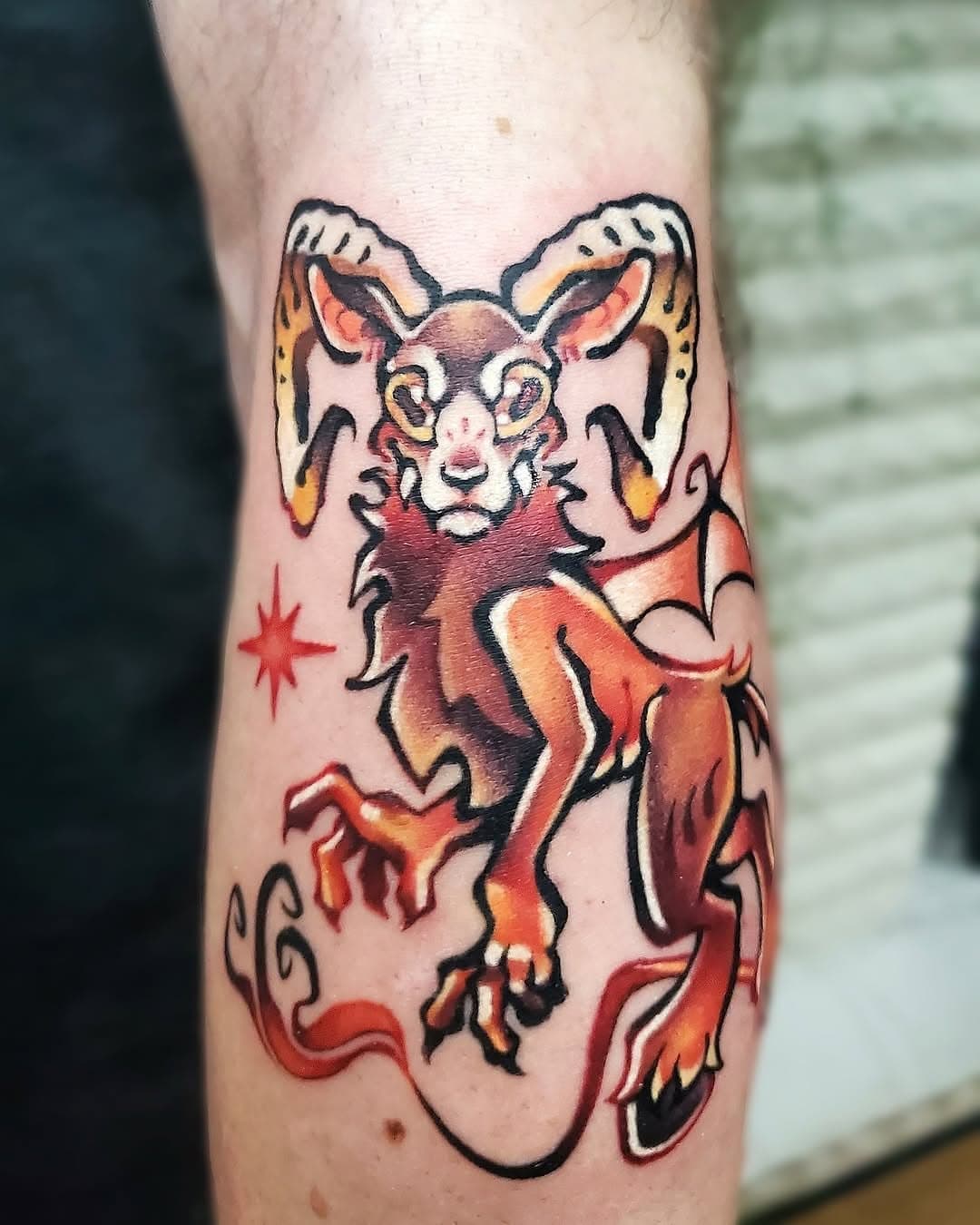 The Jersey Devil has landed! 👹🔥 @hama.tattoos brought this legendary cryptid to life.

She’s looking to do more pieces like this so if this has inspired you slide into her DMs to book!

📍 Burlington Studio | Artist: @hama.tattoos 

Appointments encouraged, walk-ins welcome.
Toronto | (416) 551-2233
Burlington | (905) 637-7277

 #torontotattoos #burlingtonontario #NorthYorkTattoo #BurlingtonTattoo #TattooDesign #PaintedPeopleTattoos