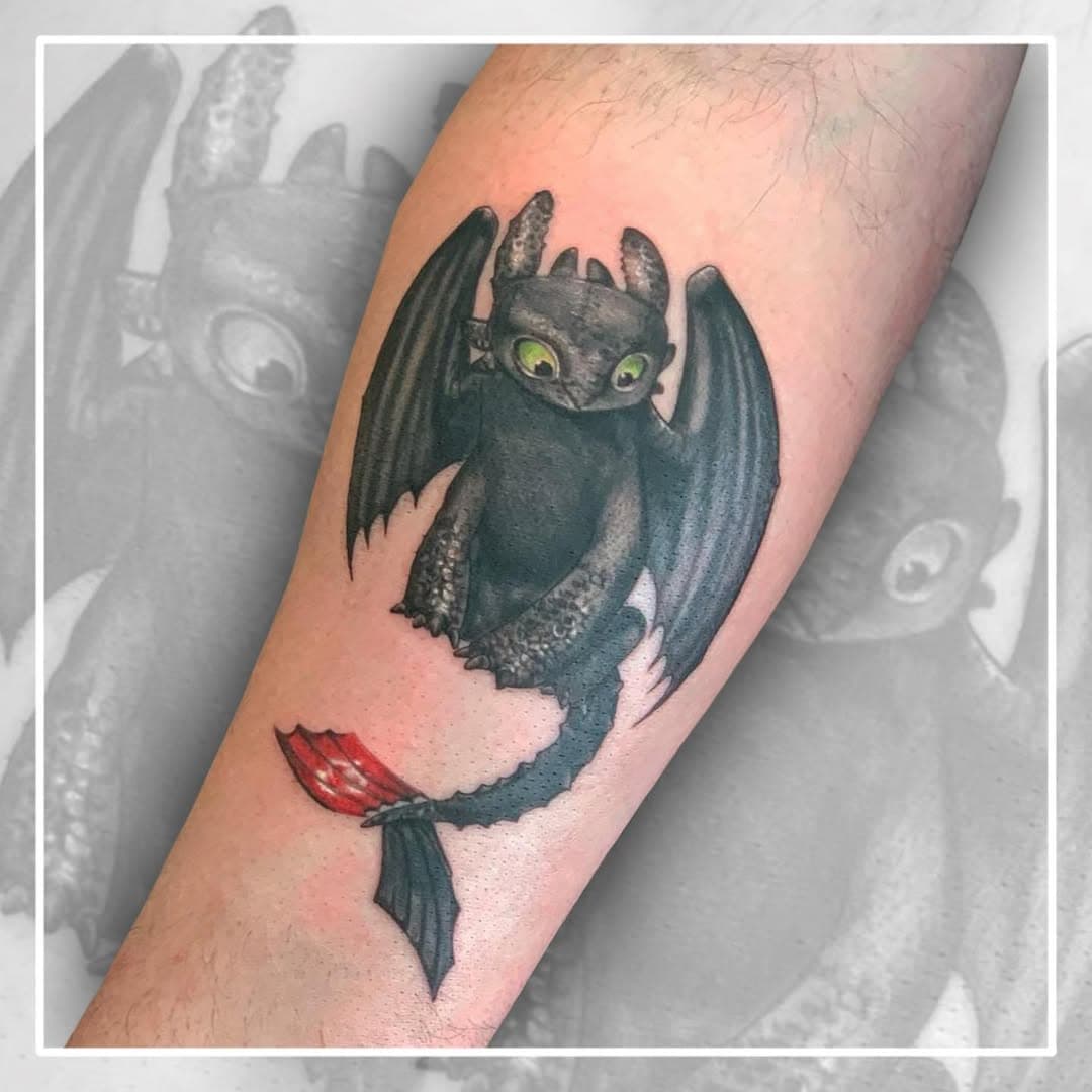 Every dragon has it’s secret 
Toothless - How to Train your Dragon
🐉
DM or Email for all enquiries and bookings
.
.
.
.
.

#tattooist #instalike #tattoo #tattooed #customtattoo #tattooideas #tattoodesign #animeart #anime #inkedlife #customtattoos #inked #australiantattooist #instagood #tattooartists #tattooart #sydney #australia #tattoos #sydneytattoo #howtotrainyourdragon #pixar #disney #dragon #dragons #dragontattoo #toothless #animation #emotional #hearttouching