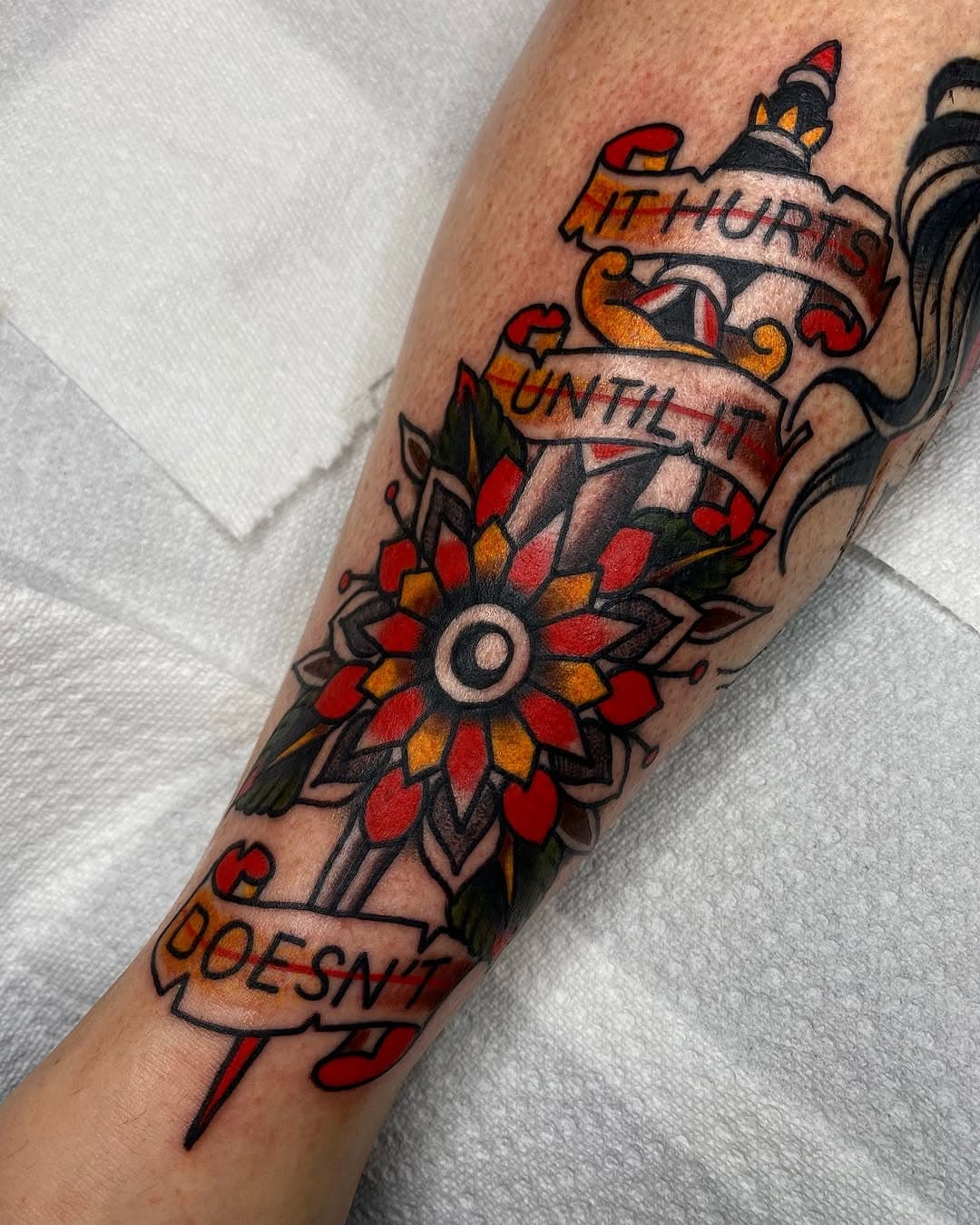 Here’s a fun one I made at @beachandink 🗡️ 
Thanks again! 

Dm to book your next tattoo 📩