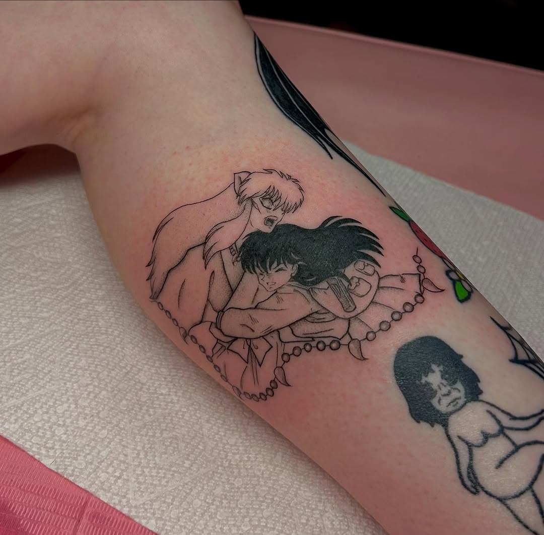anime tattoo from last week. i love getting to do anime pieces  so this was a lot of fun.