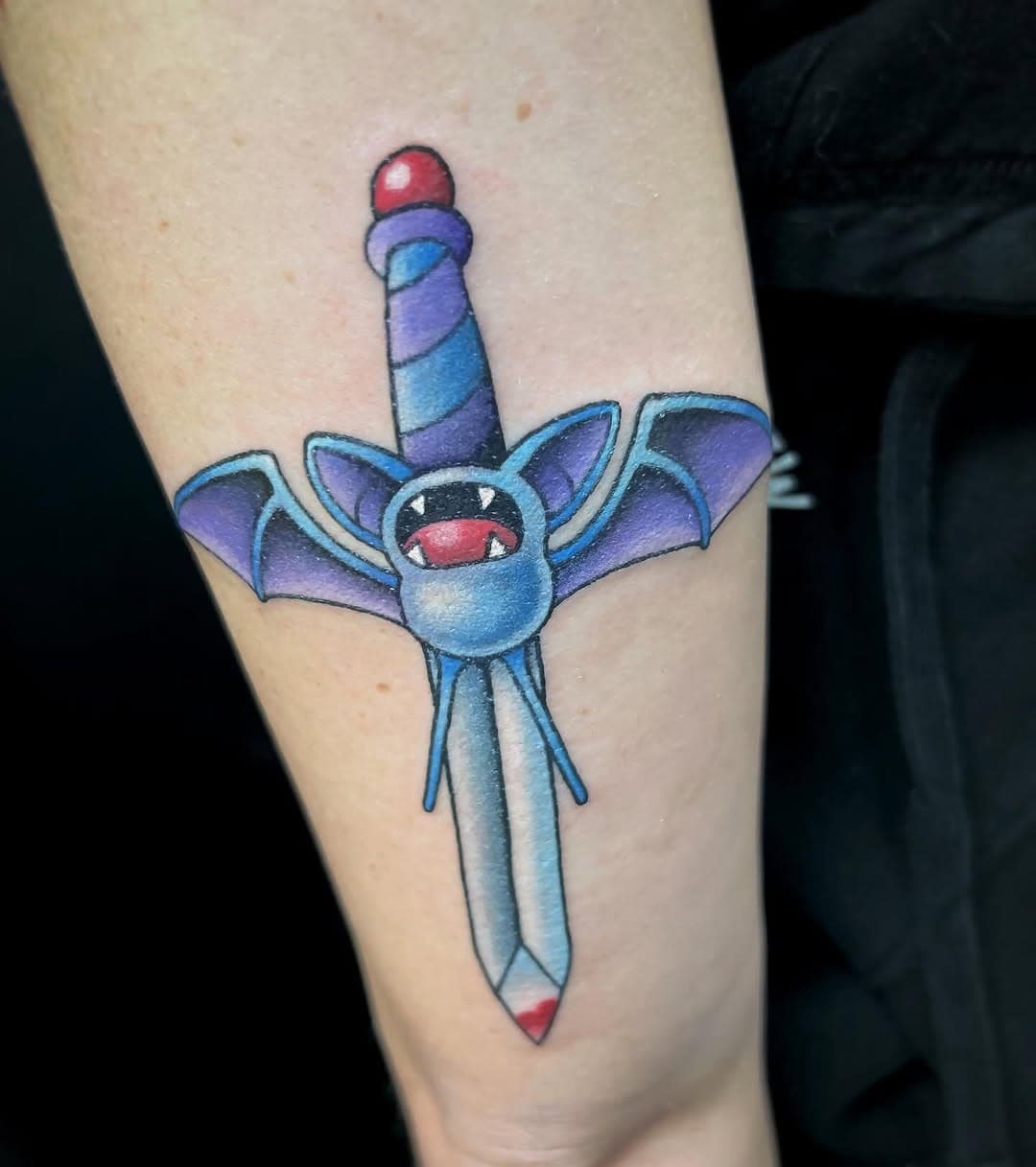 🦇 a wild zubat has appeared #pokemontattoo #animetattoo #tattooartist #process