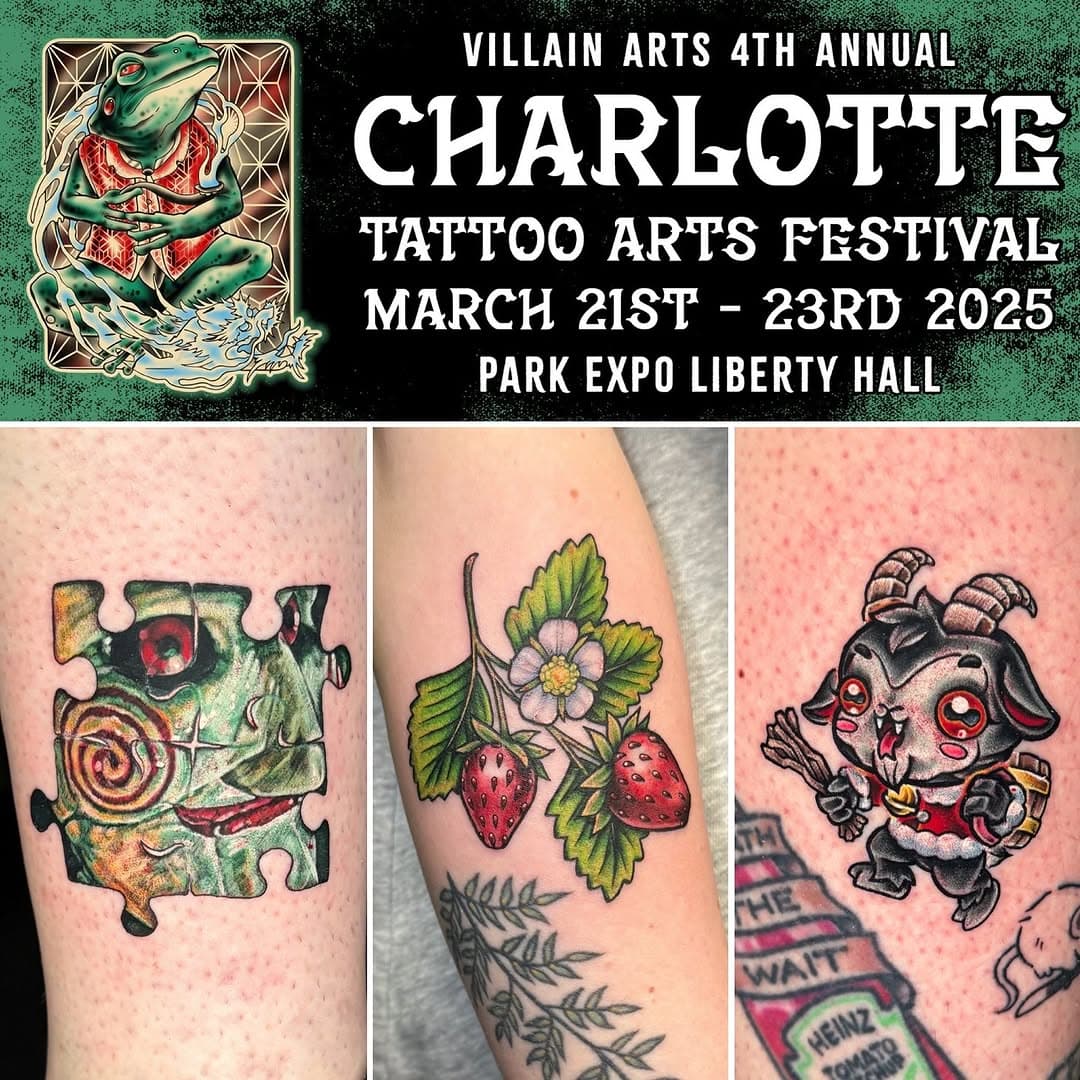 Ya’ll big announcement. I’ll be at the @charlottetattooartsfestival next weekend, March 21st-23rd! I will be hanging with @marca.ec in our booth. So come visit us. I’ll update with the booth number when I get it. I have some flash and time in Friday to do said flash. So come see me, and get something cool!

~🐀~
#hazbinhotel #sweettooth #twistedmetal #drybones #criticalrole #hearteyes #helluvaboss #cuphead 
Always using:
@prisminthedark shave silk
@demonsupply & @painfulpleasures supplies
@allegoryink blak
@fusion_ink colors
@peakneedles carts & Solice Pro 2