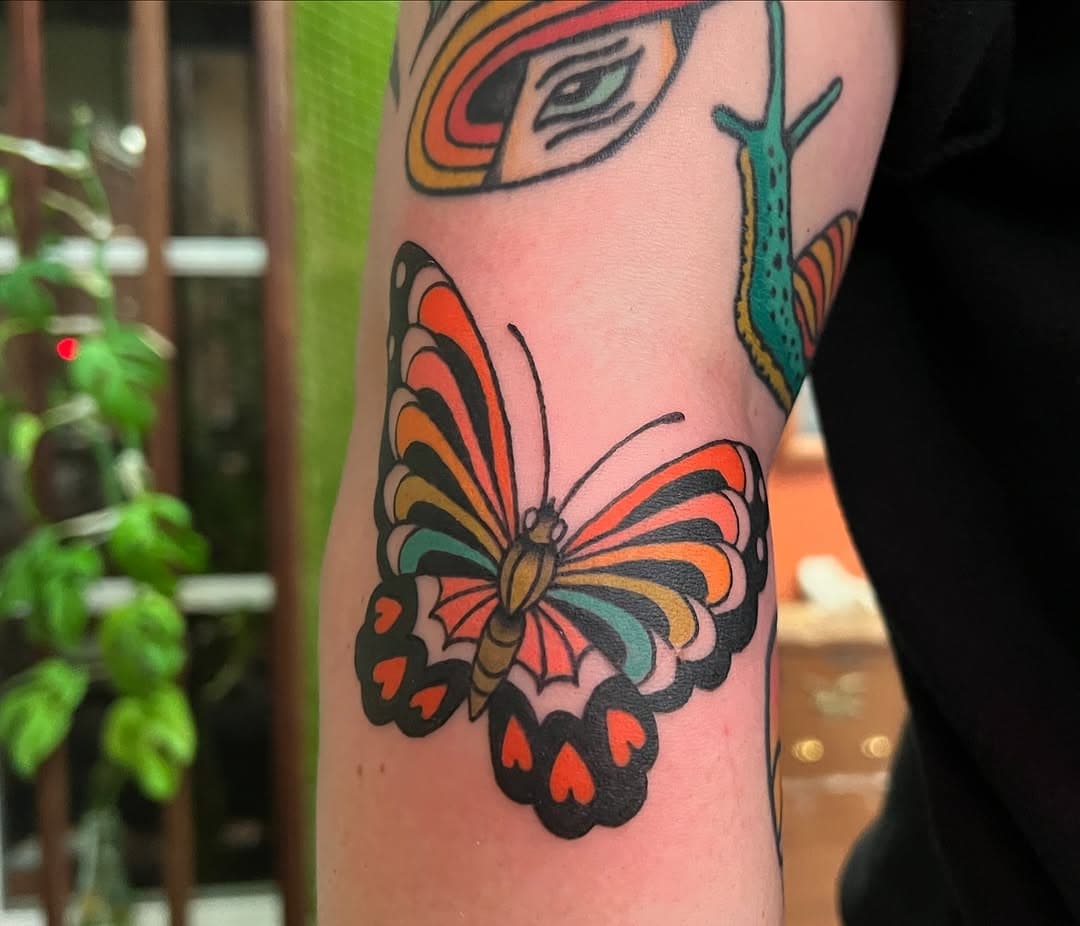 freshie butterfly & lots of healed tats on sweet baby Jessica. Thanks forevs!