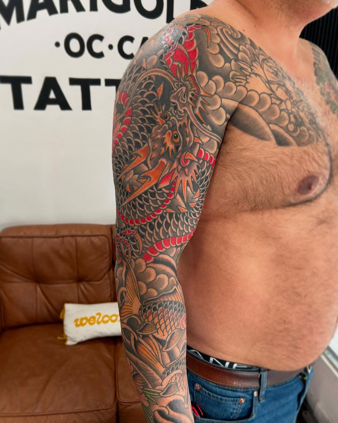One more session for Raul’s chest to wrist sleeve. Then on to the torso!  Thanks again dude, you sit like a rock!
 
Looking to start your sleeve or how about even a back piece . Dm me for inquiries!  Booking for March-May🌷

#japanesetattoo #japanesetraditionaltattoo #irezumi #fullerton#brea#anahiem #orangecounty  #fullertontattoo #placentia#yorbalinda #orangecounty#stephenasanchez #dragontattoo #japanesedragon#japanesesleeve#sleevetattoos #dragonsleeve #killlorbekilled#anaheimtattooshop #anaheimtattooartist