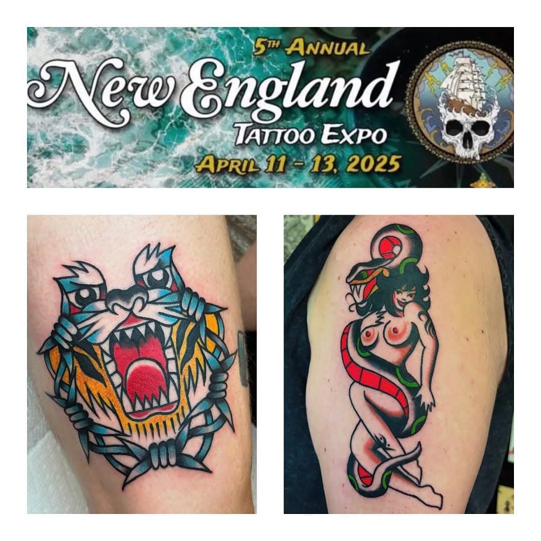 OOOOOOH BABY I’ll be at the New England Tattoo Expo at Mohegan with the one and only @kenxie.art !! Make an appointment if you’d like or just walk on up 😊🖤 (also I’m a boomer and don’t know how to make a flier like everybody else so keep your opinions to yourself tysm)