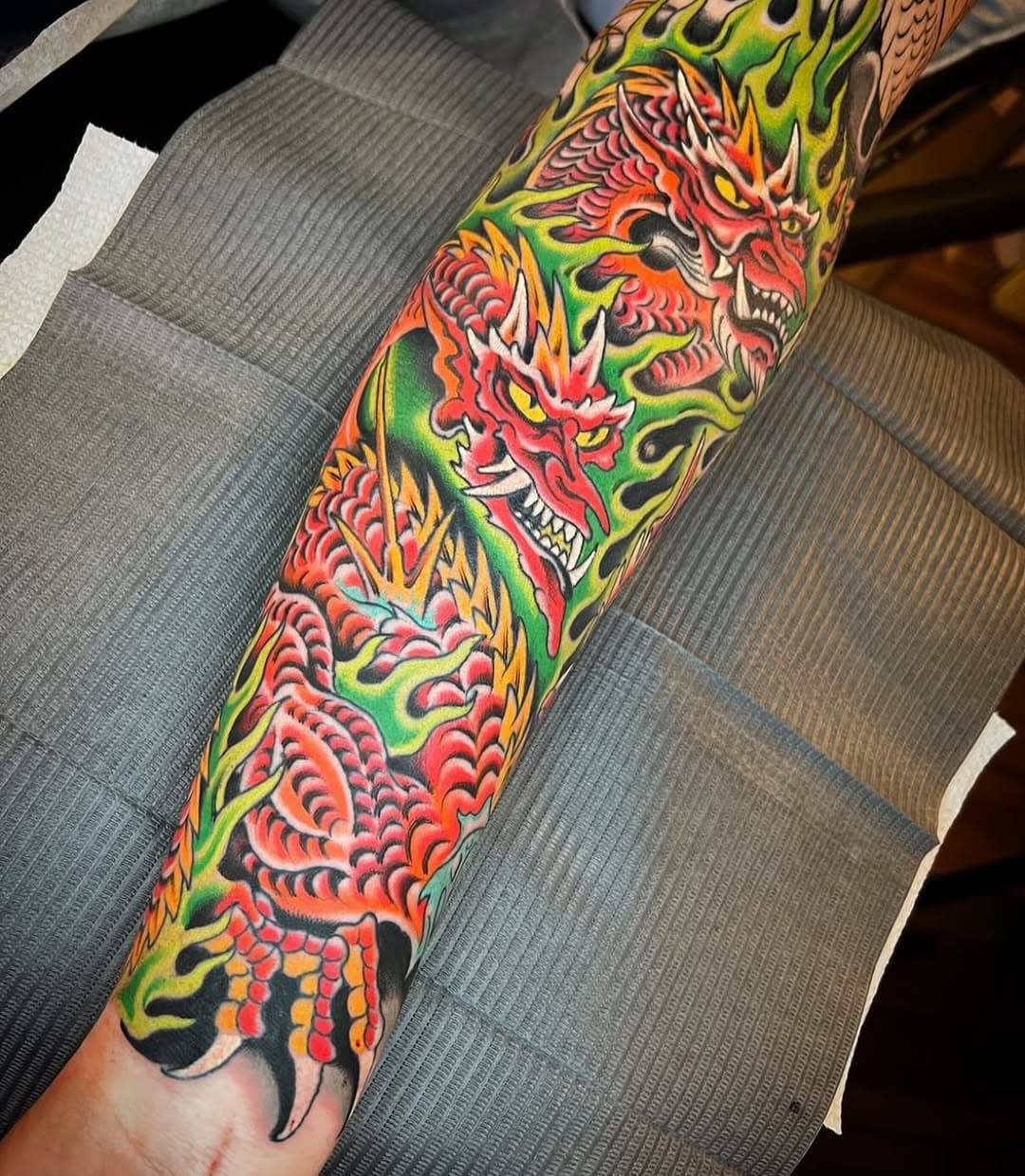 In progress sleeve by @w.rath_tattoos ! Text the number on his IG profile or walk in to book with him! 

Walk ins everyday 12-9 sundays 12-8

#walkinswelcome #washave #stl #sleevetattoo