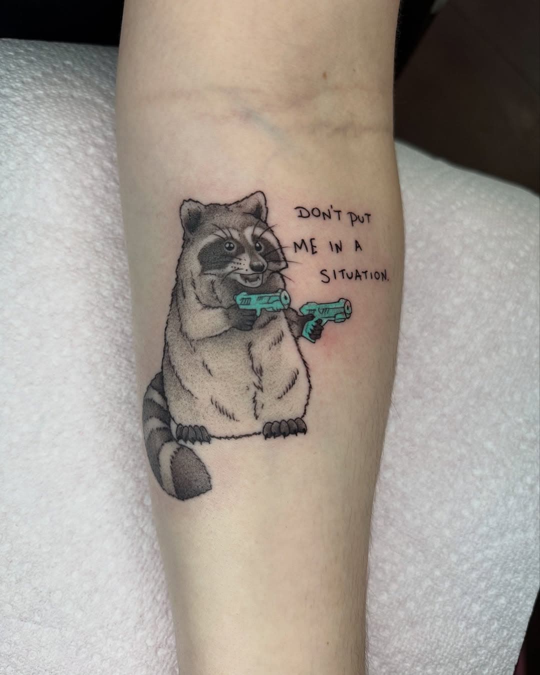 Couple of trash pandas today! These were so fun to tattoo!🦝🦝