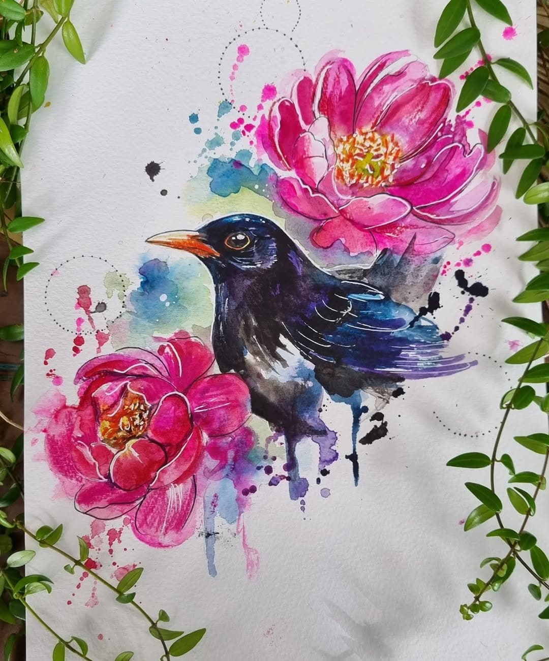 A Blackbird for Emyli 🖤  looking forward to adding this as a gap filler. 
More birds please ✨️ 

Send me your ideas via email at sempertattoo@gmail.com 

.
.
.
.
.
#sempertattoo #blackbird #blackbirdtattoo #watercolourblackbird #peony #peonies #watercolourpeonies #floraltattoo #birdsofinstagram #edinburghart #illustration #tattoodesign #artist #edinburghartist #bird