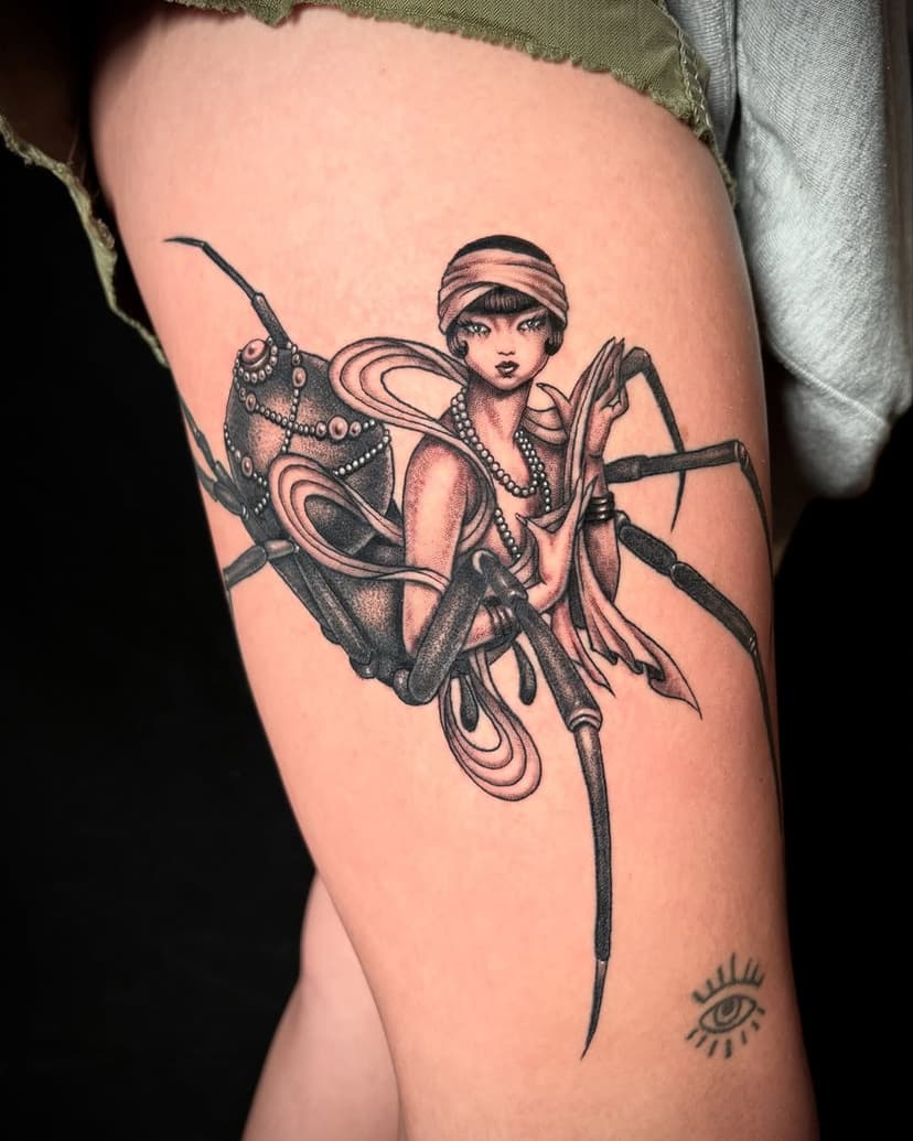 my fav spider lady on my beautiful friend @eileensanna  thank you for being her permanent home 🖤🖤🖤