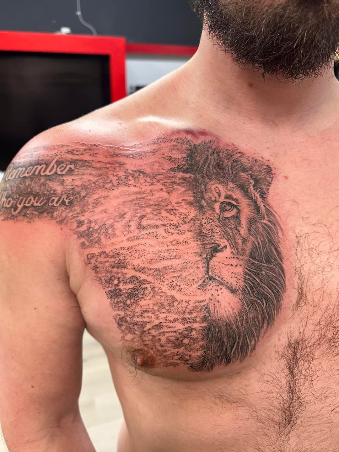 Really fun disintegrating lion piece on Justin today!! Awesome guy from Kentucky we really had a great time with this