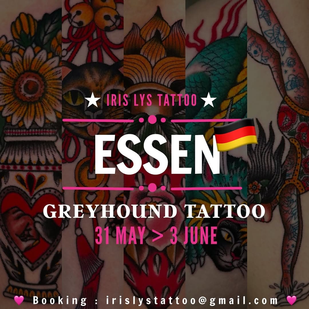 Some of you have probably already seen it but @morstattoo and myself have planned to return to Essen to guest @greyhound.tattoo thanks to @cedric.weber.tattoo @pete.goerlitz for welcoming us again, booking is now open, for any enquiries please email me, i do not take bookings via dm’s!