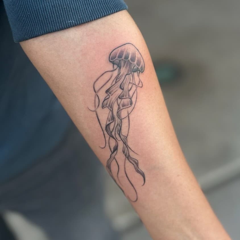 Neat little jellyfish tattooed by @godsnd_artistry ! Benny and @gonzales_tats have some time for walk ins until 4pm! Contact the shop directly by phone: (480) 621-8819 or email: info@saltandlighttattoo.com to confirm availability! And don’t forget to check out our anniversary special on piercings, jewelry and apparel! 🍀
#saltandlighttattoo #staysalty #saltandlighttattoosupply #chandler #arizona #az #arizona #arizonatattooartist #aztattooer #tattoo #tattoos #walkinswelcome #walkintattoo