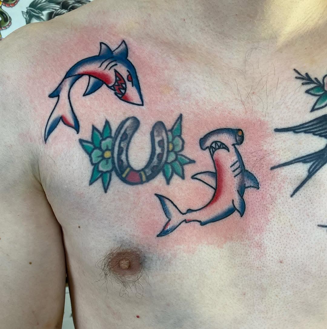 Sharks done today at @sotruetattoo thank you @gregson_kirby 😀 dm me for an appointment