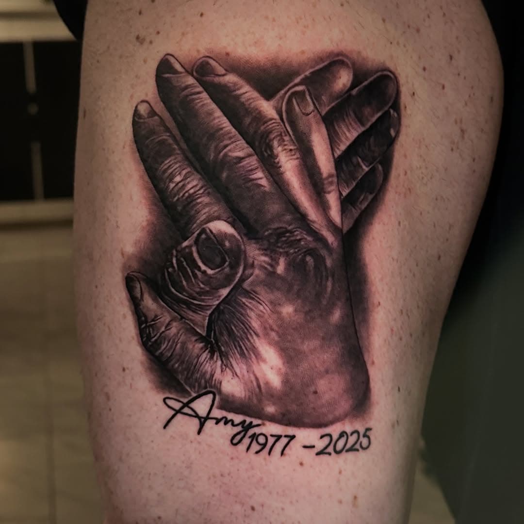 Extremely cool memorial on this gentleman.
#memorialtattoo #tattoos #tattoo #tattooing #tattooed #tattoostyle #tattooartist #tattooart #tattoolife #handstattoo #tattooinspiration #tattooidea #fyp #inked #art #boise #boiseidaho #boisetattoo #boisetattooartist #boisetattooers #portraitartist #realismtattoos #tattooartists #tattooartistlife