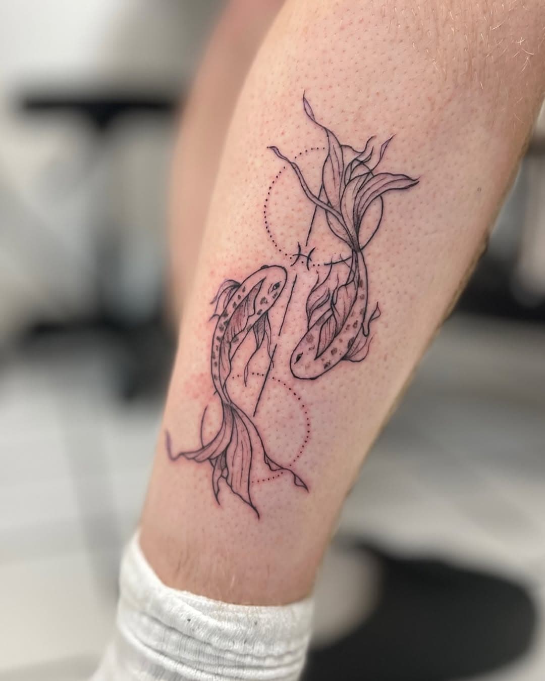 Beautiful Pisces done by Mila @milafox_tattoo @oxygentattoos #pisces #fishtattoo #astrology #zodiac
