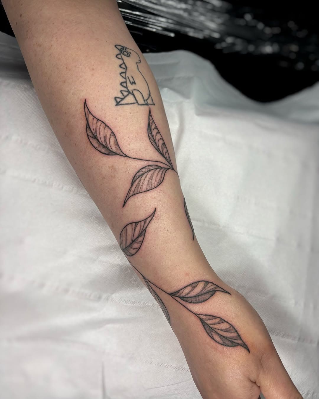 So happy I got to tattoo this beautiful freehanded leaf piece for Tara! Thank you for the trust! This was drawn on to fit with Tara’s other tattoo and to sit exactly how she pictured it 💖🍃 if you’d like something similar - get in touch! I’d love to tattoo you!🌝
•
•
•
#leaftattoo #vinetattoo #armtattoo #forearmtattoo #finelinetattoos #stippletattoo #dotworktattoo #liverpooltattoo #liverpool #manchestertattoo #londontattoo #tattoosofinstagram #instalove #tattooinspo #tattoo #tattooideas #naturetattoo #plants #leaves #nature