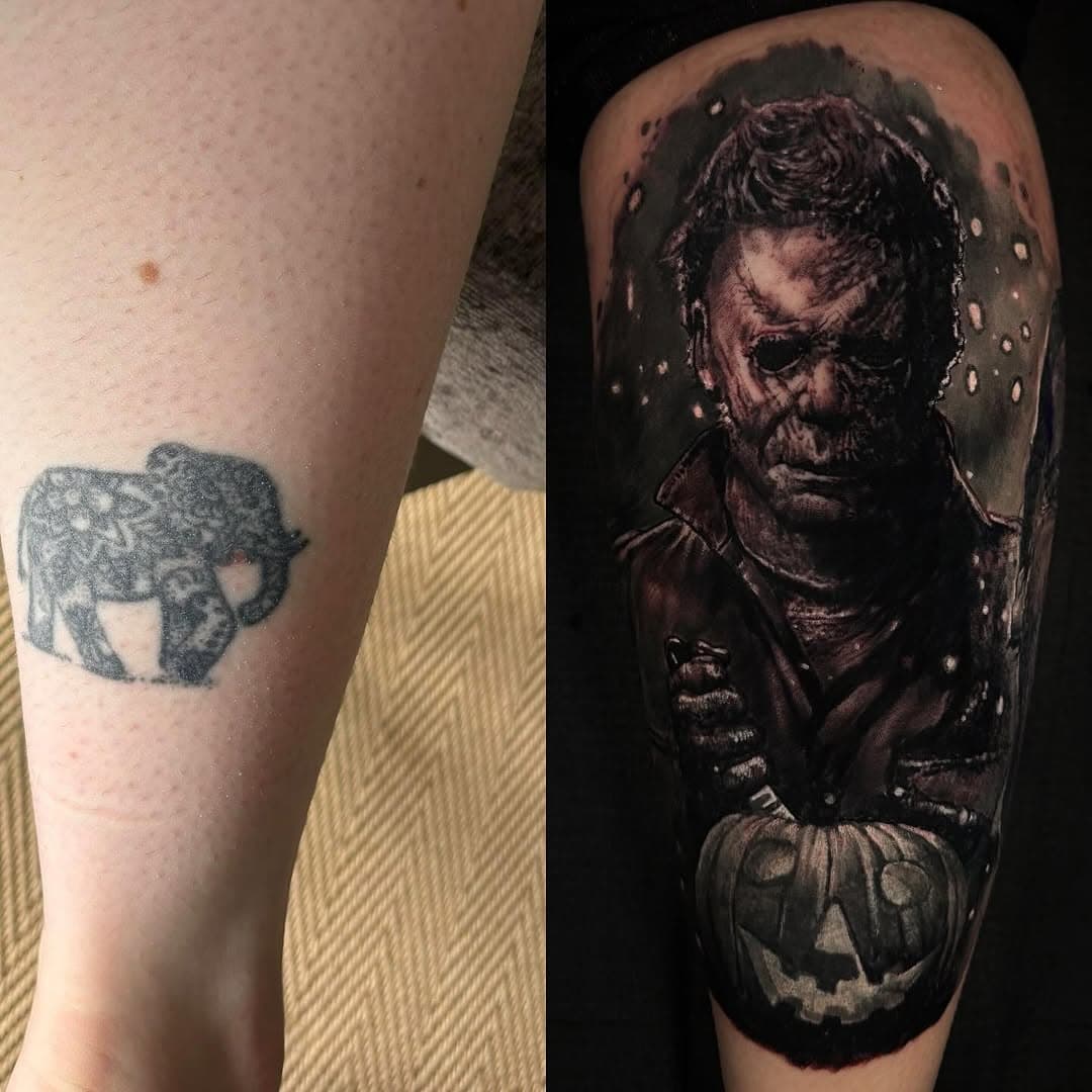 Fun coverup 
@inkmapstattooapp @yayofamilia 
@barber_dts pro teams 
Pro artist @inkmarketing.uk

Sponsored by @tatsoul @criticaltattoosupply @eternalink  @jetblacksupply 

Member of the @inkfusionempire 

Using @dipcaps

#halloween #michaelmyers #horror #horrormovies #halloweenkills #theshape #johncarpenter #halloweenends #lauriestrode #horrorfan #halloweenmovie #jamieleecurtis #fridaythe #jasonvoorhees #freddykrueger #michaelmyersmask #nickcastle #haddonfield #cosplay #slasher #horrorcommunity #th #theboogeyman #ghostface #horrorcollector #scream #michaelmyerscosplay #horrormovie #scary #jamesjudecourtney