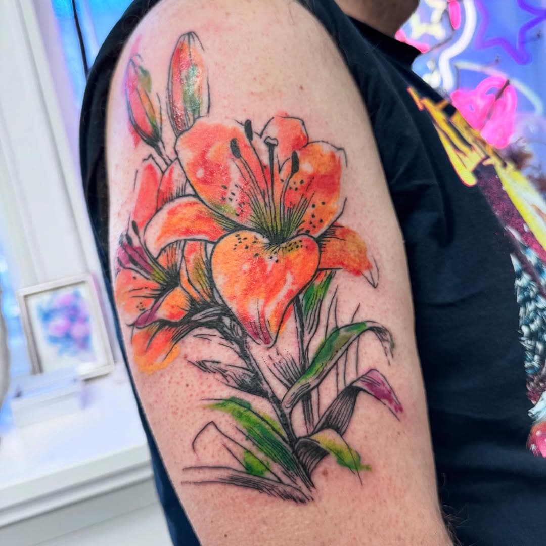 Lilies 

#lilytattoo #floraltattoo #flowertattoo #watercolourtattoo #sketchtattoo #sketchtattoostyle #tattoosketch #ink #inked #tattoo #flowers #winnipegtattooartist #winnipegtattoos #manitobatattooartist #manitobatattoo