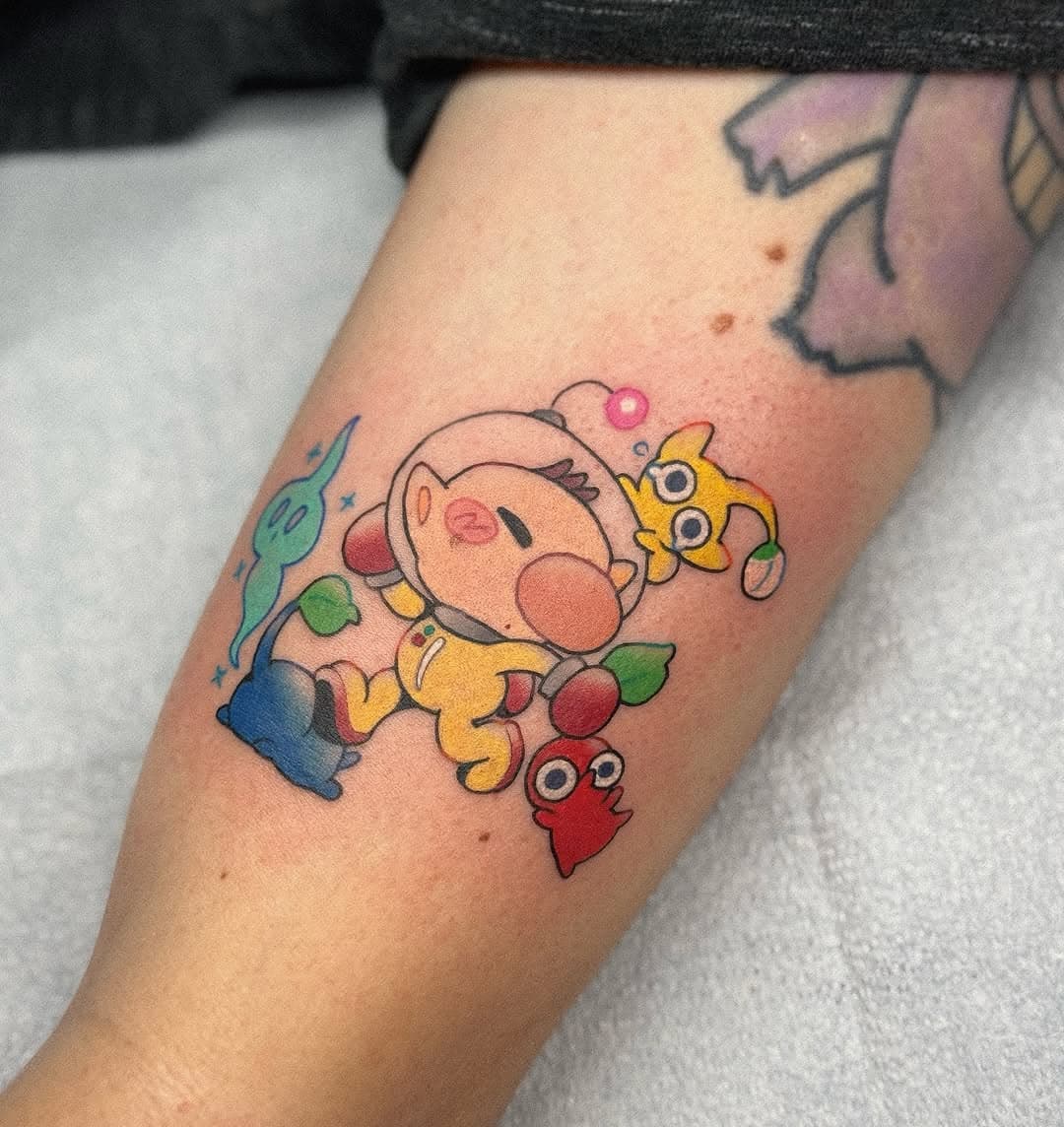Why should you not be afraid to message me! Because i had a cancelation yesterday i got to tattoo this awesome client and we put his Super Smash main on him! Olimar! He also got knife Kirby and the leaf Kirby was done the night before! It doesnt hurt to shoot your shot to DM me about a tattoo you want! Just dont expect an immediate reply but i promise i try my best to respond! These type if situations always turn out great and fun! I have social media to socialize so dont be afraid to message me! Just be positive! ✌️
.
.
.
.
#kirbytattoo #supersmashbros #apothecarydiaries #kawaiitattoo #tattoos #tattooaetist #jacksonville #tattooshop #floridatattoos #floridatattooartist #onepiece #olimar #pikmin #nintendotattoo #zeldatattoo #cutetattoo #kawaii #cosplay #animetattoos #anime #manga #orlandotattoos #georgiatattoo #magicthegathering #pokemoncards
