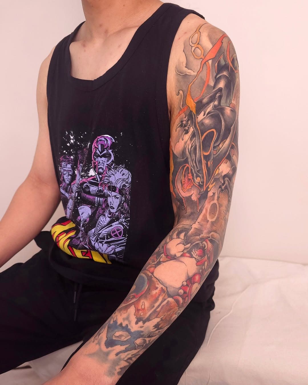 Sky, Sea, Earth: Sky Pillar
A Pokemon Emerald sleeve for Jason, with shiny mega Rayquaza as our star! Thank you so so much for entrusting me to capture this incredible moment in the game 💚 and for your first tattoo! Made across many sessions with lots of snacks and chill times. truly a huge moment of growth for my skillset.

books open and ready to hurt u
SJ + MILPITAS 
@homeroomtattoo // @parallaxartstudio
Inquiries in bio or thru email only! ⬇️
crystalchariot (dot) com
crystalk.parallax@gmail.com 

#sjtattoo #bayareatattoo #parallaxartstudio #queertattooer #pokemon #gamerink #pokemongo #pokemontattoo #pokemonemerald #rayquaza #kyogre #groudon