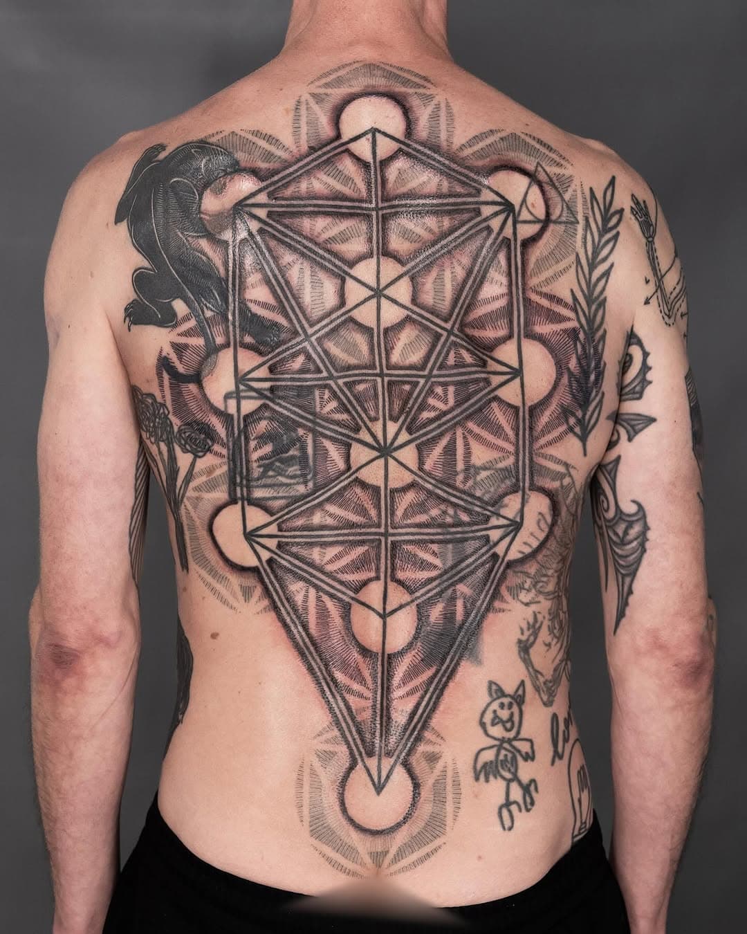 Progress on this ambitious cover up / blast over back piece for my friend Ben!