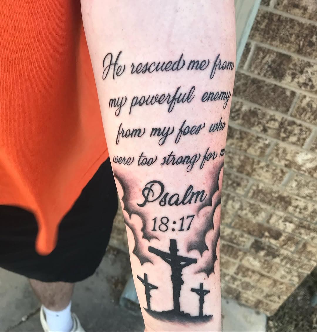 •THE WORD•
Laced up this young man with some divine words and some crosses.
Done at @alliancetattoostudio 
242 Trade Center Dr.
#tattoos #tattoo #bible #jesus #austin #texas #newbraunfels #sanantonio