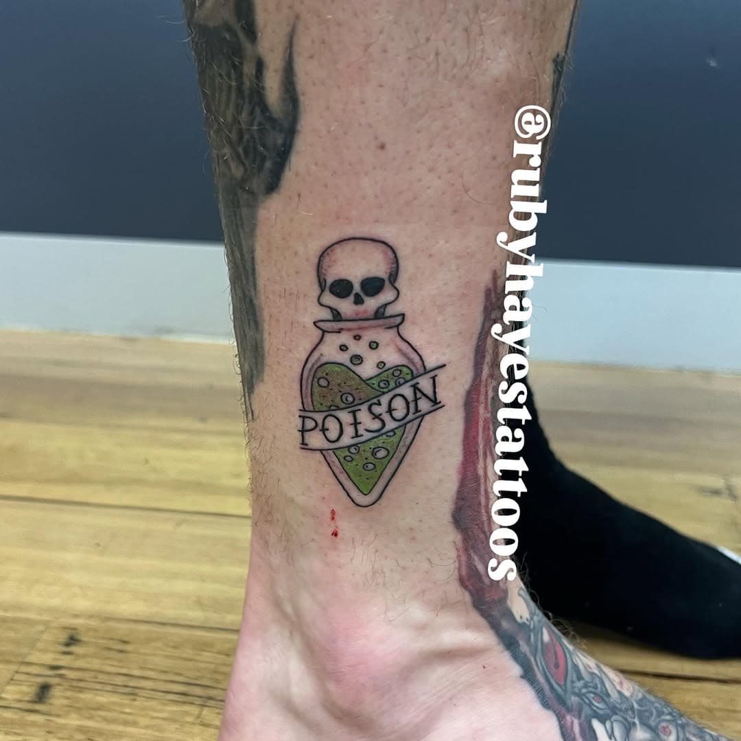 3 matching but personalised poisons ☠️☠️☠️ @rubyhayestattoos #purplehazetattoos #purplehazetattoosbeaconsfield #tattoos #tattooideas #rubyhayestattoos #beaconsfieldtatoos #tatts #purplehazetattoos #purplehazetattoosbeaconsfield #tattoos #tattooideas #rubyhayestattoos #beaconsfieldtatoos #tatts #poison #poisontattoo #poisonbottle